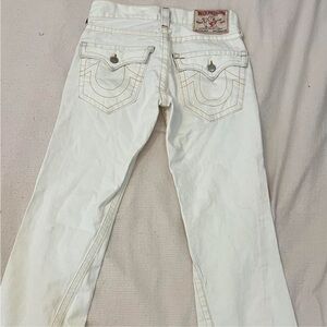 True Religion Cream Jeans with Signature Stitching sz 28